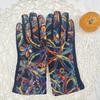 Ethnic Style Knitted Gloves Fashion Embroidery Outdoor Warm Retro Gloves Cycling Finger Gloves
