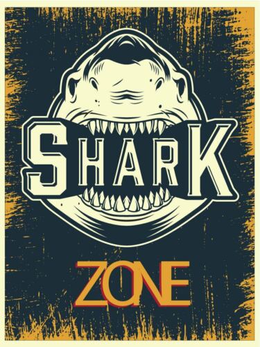 

Shark Zone Vintage Retro Metal SignAluminum 20x30cm（7.8x11.8inch）