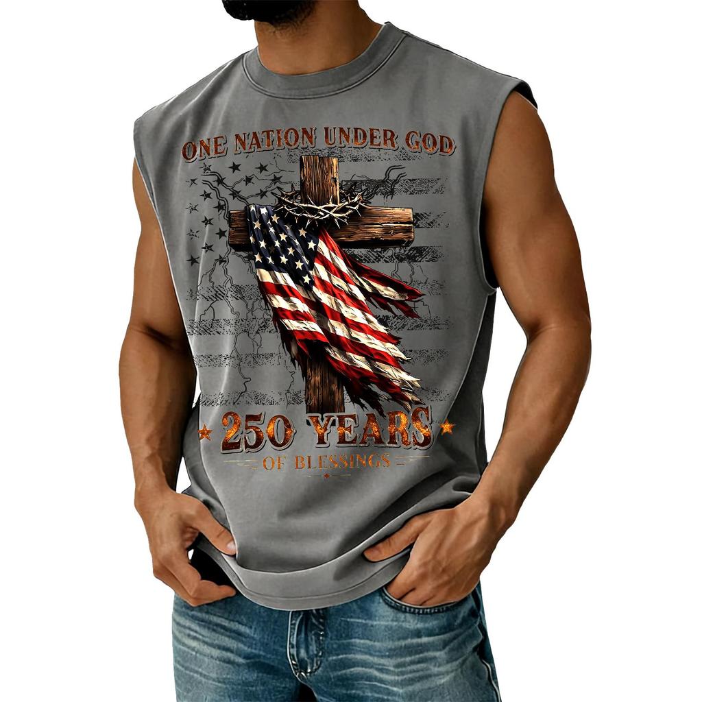 Herren Casual Tanktop mit Unabhängigkeitstag-Aufdruck