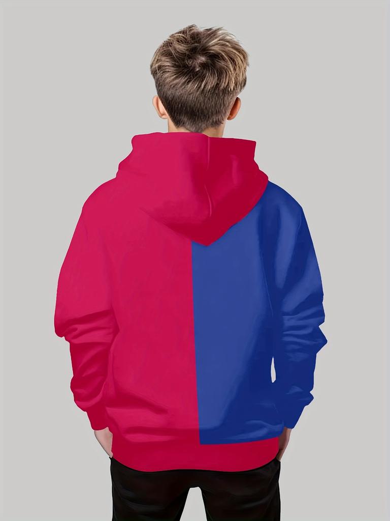 Children's 3D Printed Lamine Yamal Pattern Hoodie, Suitable for Play, School, and Casual Wear in Spring and Autumn Seasons
