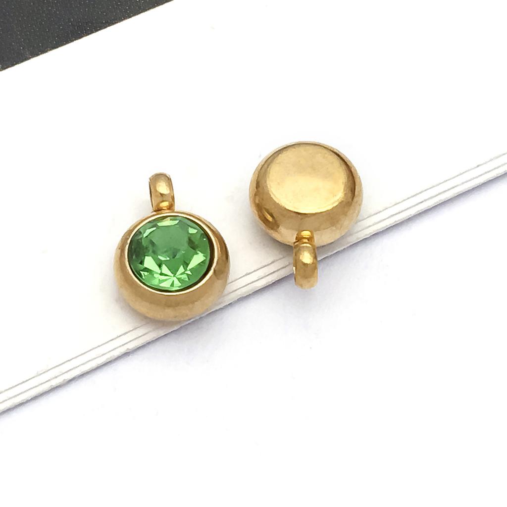 DIY alloy jewelry accessories inlaid with colored diamonds, twelve-star birthstone, birthstone, zodiac stone necklace, bracelet, small pendant.