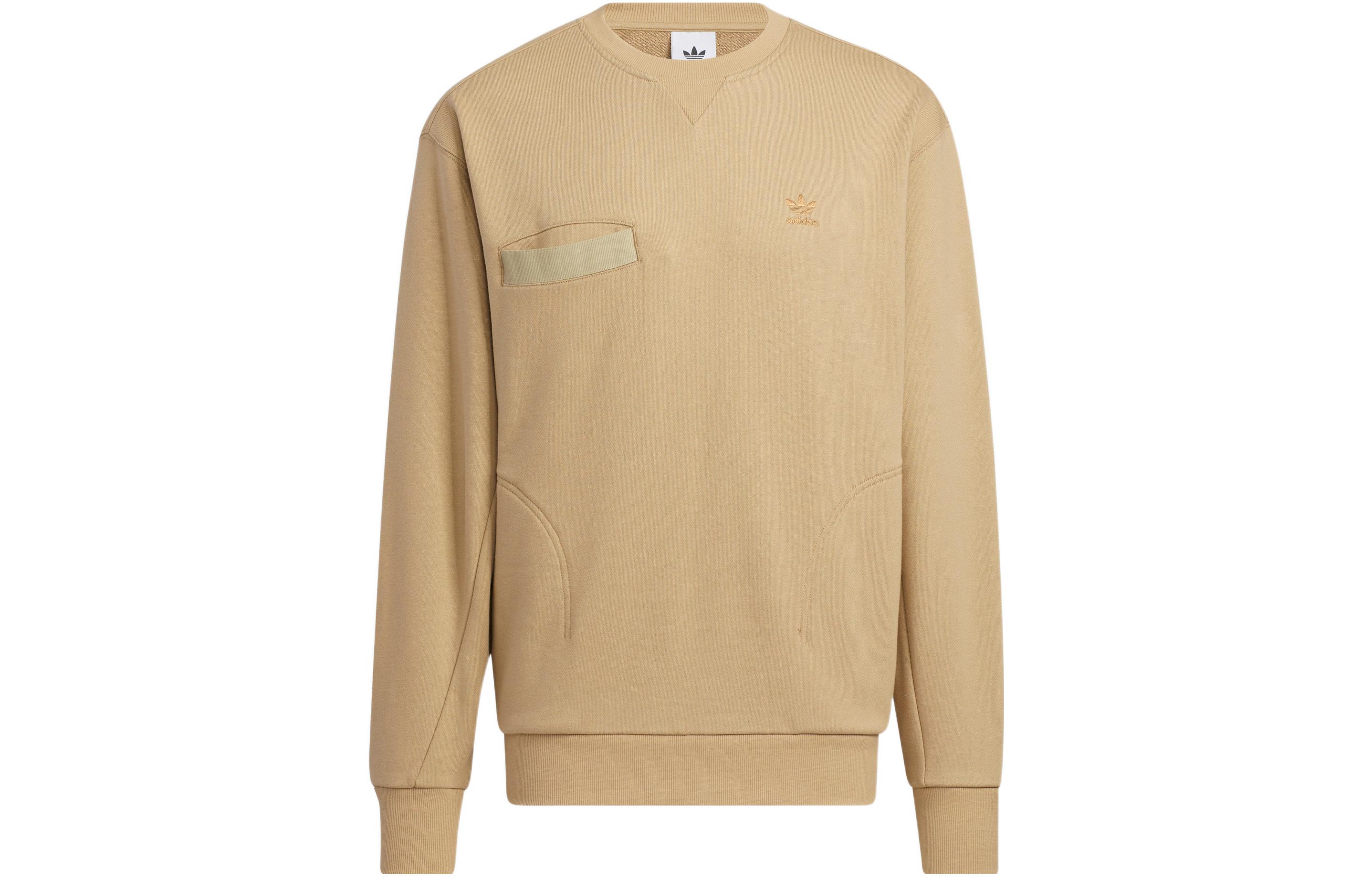 Adidas Originals Ww Crew Sweatshirts Men s Khaki Crew Neck Moderate Regular IC8158 XL