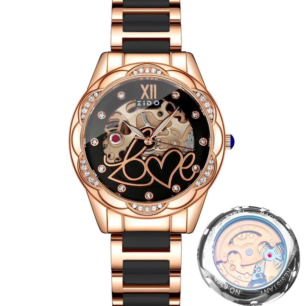 Zidao Watch Girls Automatic Imitation Mechanical Watch Ceramic Butterfly Luminous Fashion