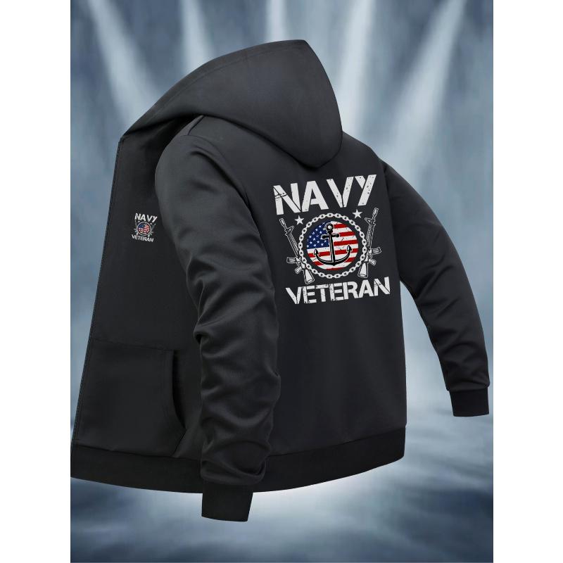 Warm Polyester Hooded Jacket Fleece Lined Windproof Casual XXL чёрный