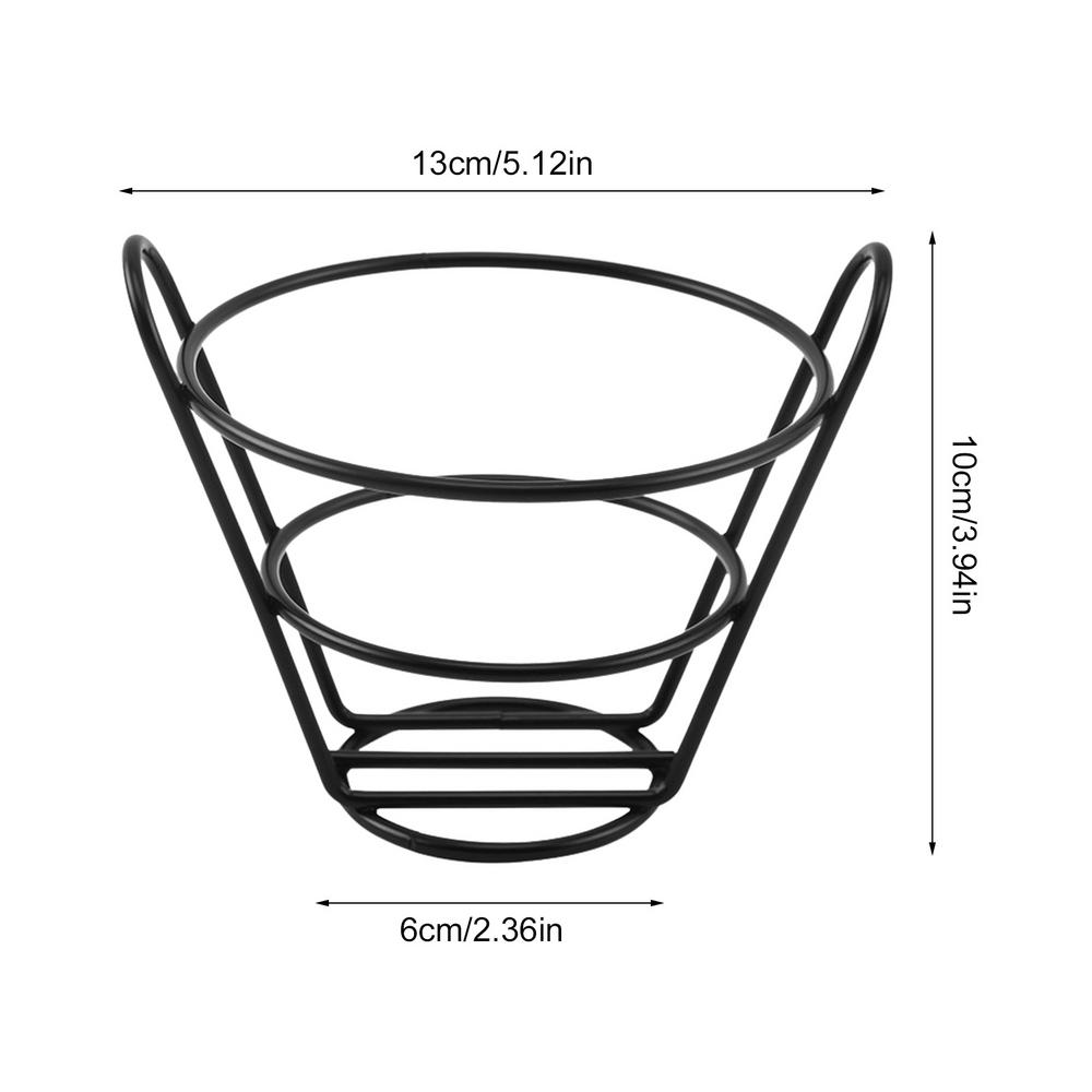 French Fry Holder Stainless Steel Heavy Duty Cone Like Fry Basket French Fries Holder Food Restaurant Table Serving Supplies