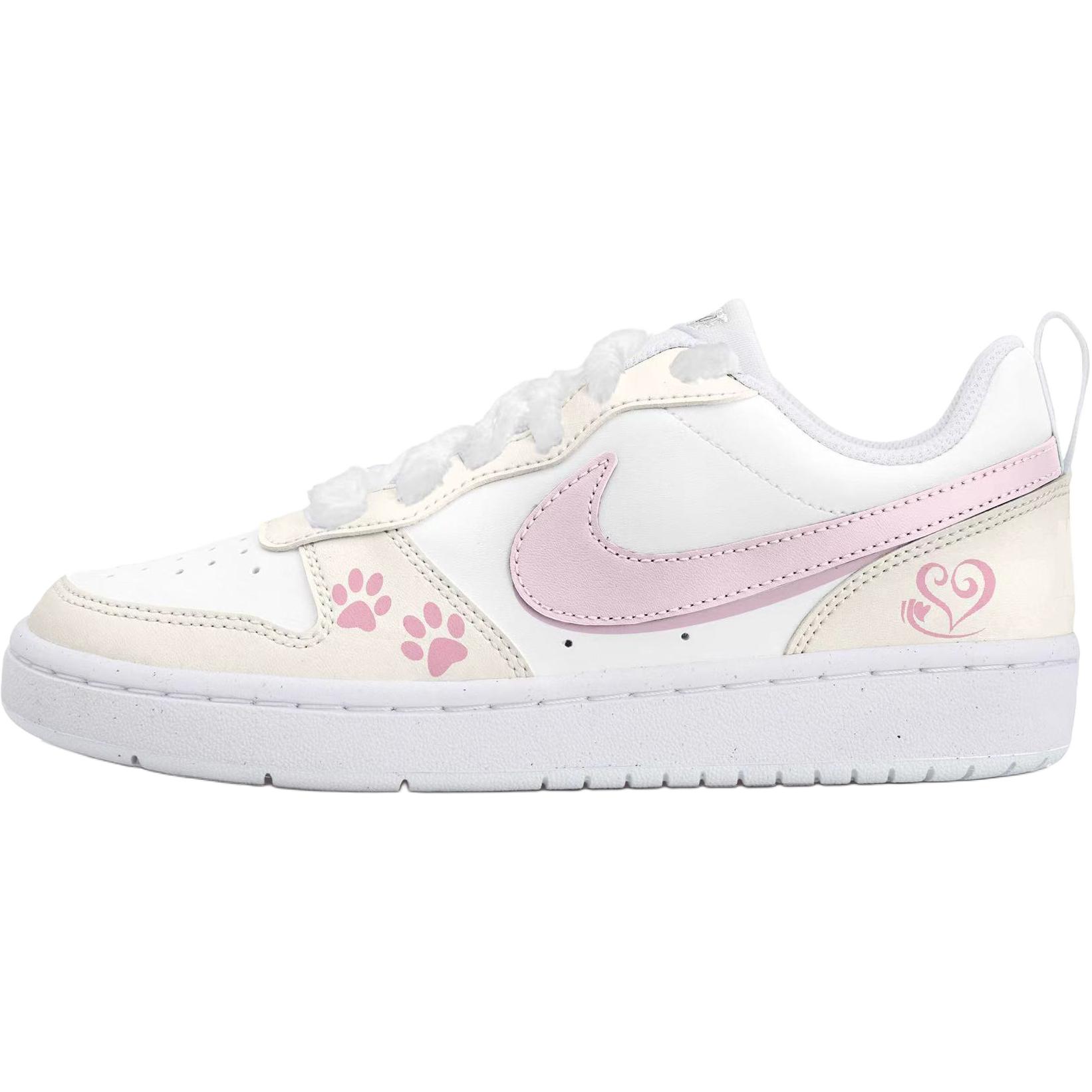 

Nike Court Borough Low top Skateboard Shoes Women s Beige Pink BQ5448-100(Team-) 38