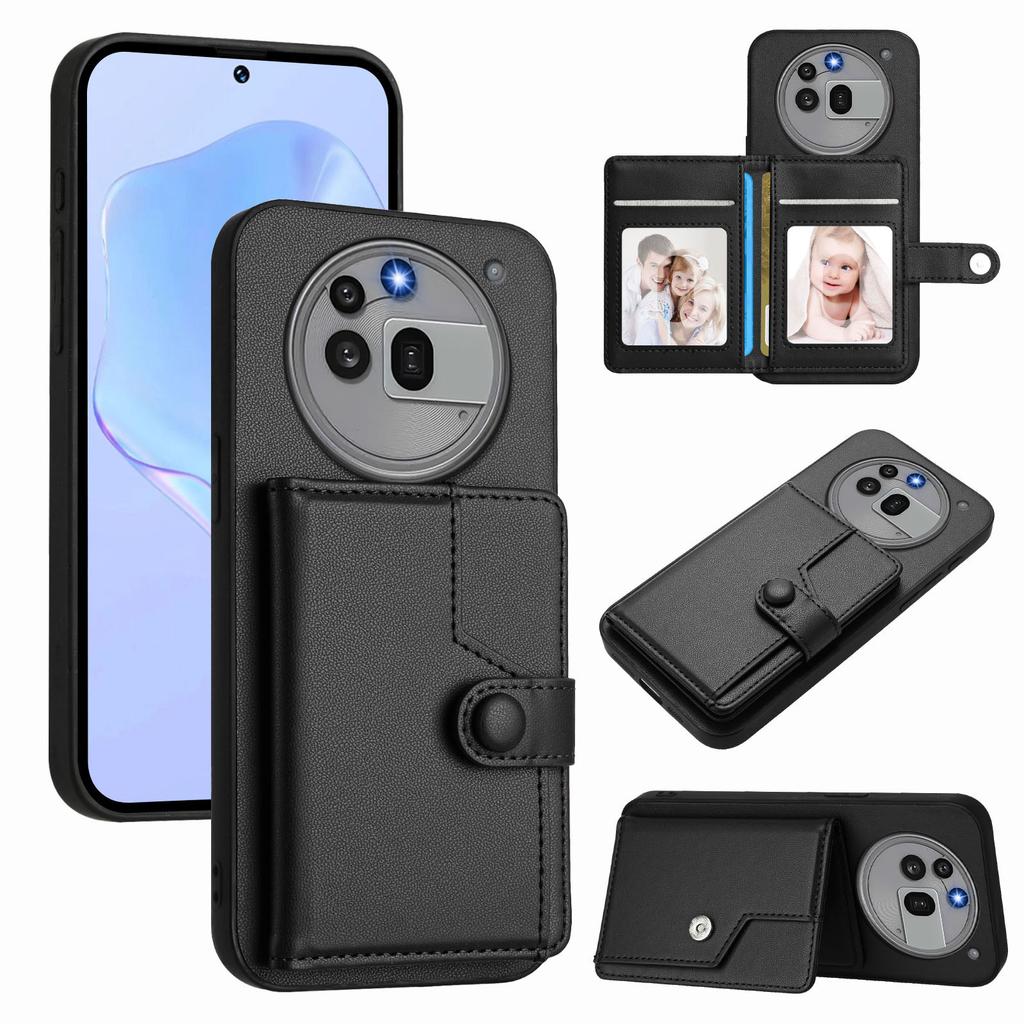 For Nothing Phone (3a) Pro Case RFID Blocking Card Holder Kickstand TPU+PU Leather Phone Back Cover