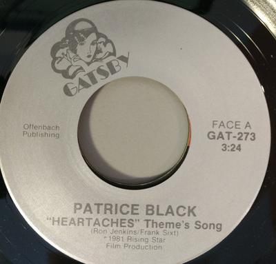7inch Record PATRICE BLACK - Heartaches  GAT273 Gatsby 1981 Canada Pop Used