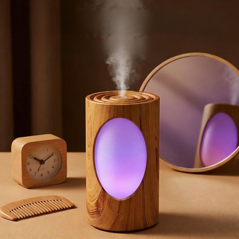 Tree Hole Humidifier Usb Night Light With Wooden Texture For Bedroom Home Use