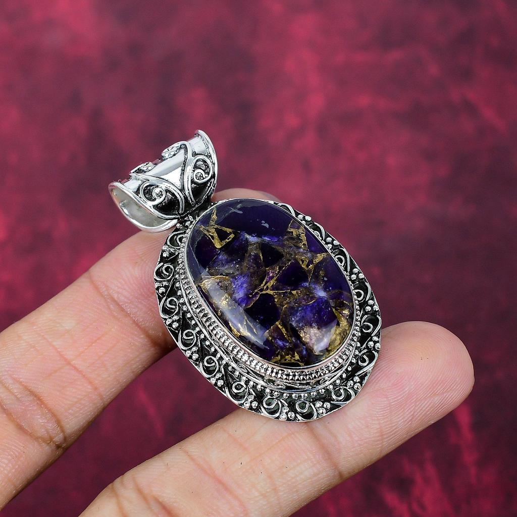 Copper Amethyst Handmade Gemstone Jewelry, 925 Solid Sterling Silver Pendant Antique Jewelry, Love Forever Gift