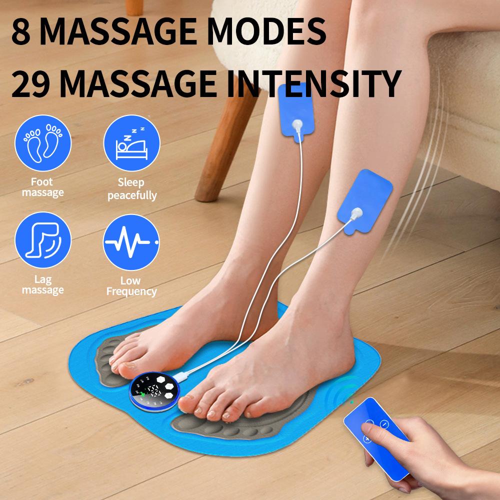 3D Smart EMS Foot Massager Pad With Remote, Foldable Muscle Stimulation Massage Mat Improve Blood Circulation Relax Feet Shaping