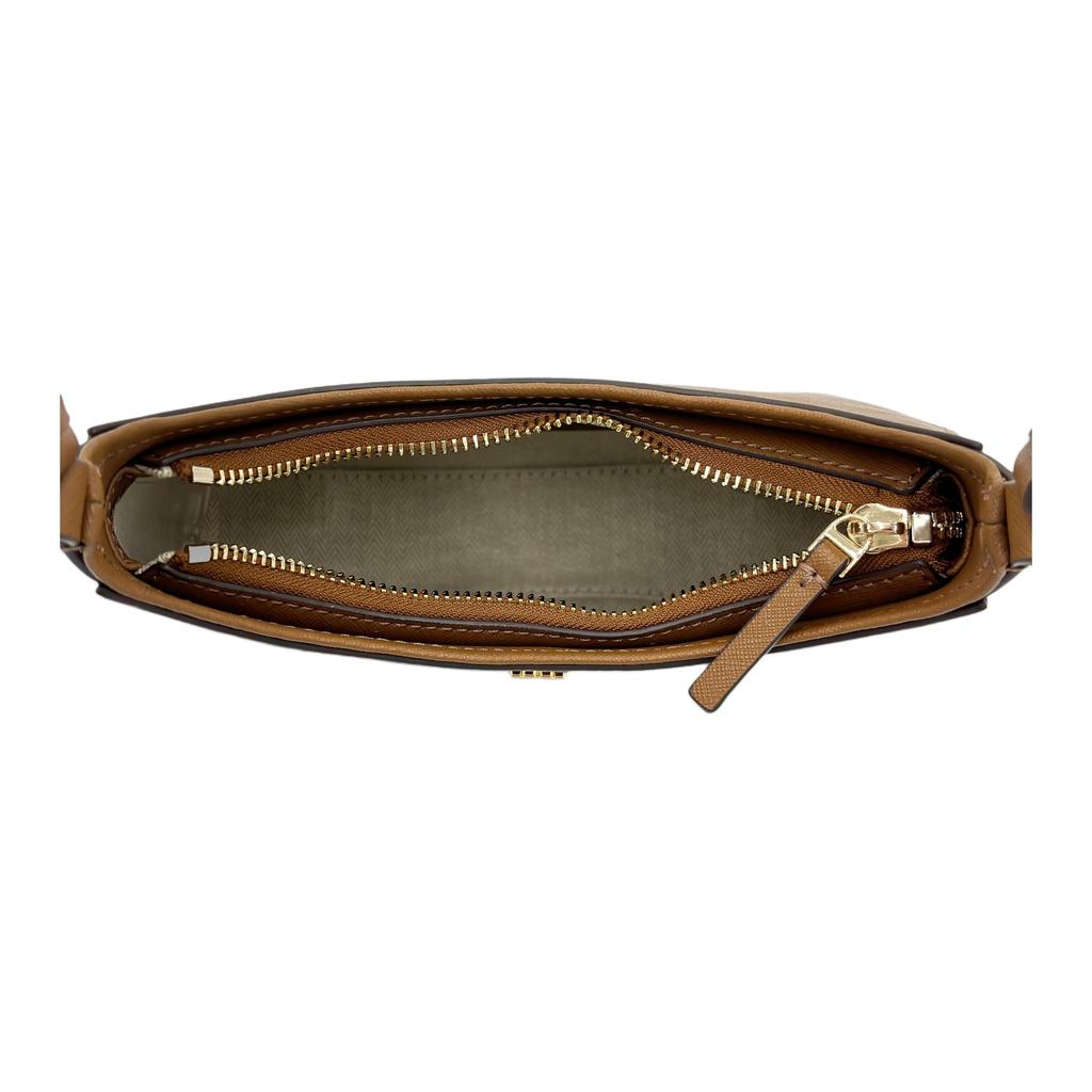 Tory Burch Emerson Minimalist Casual Zipper Open Underarm Tote Bag Women handbags Hazelnut-Brown 150258-909