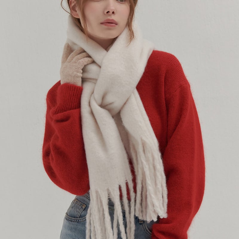 camino TASSEL MUFFLER IVORY