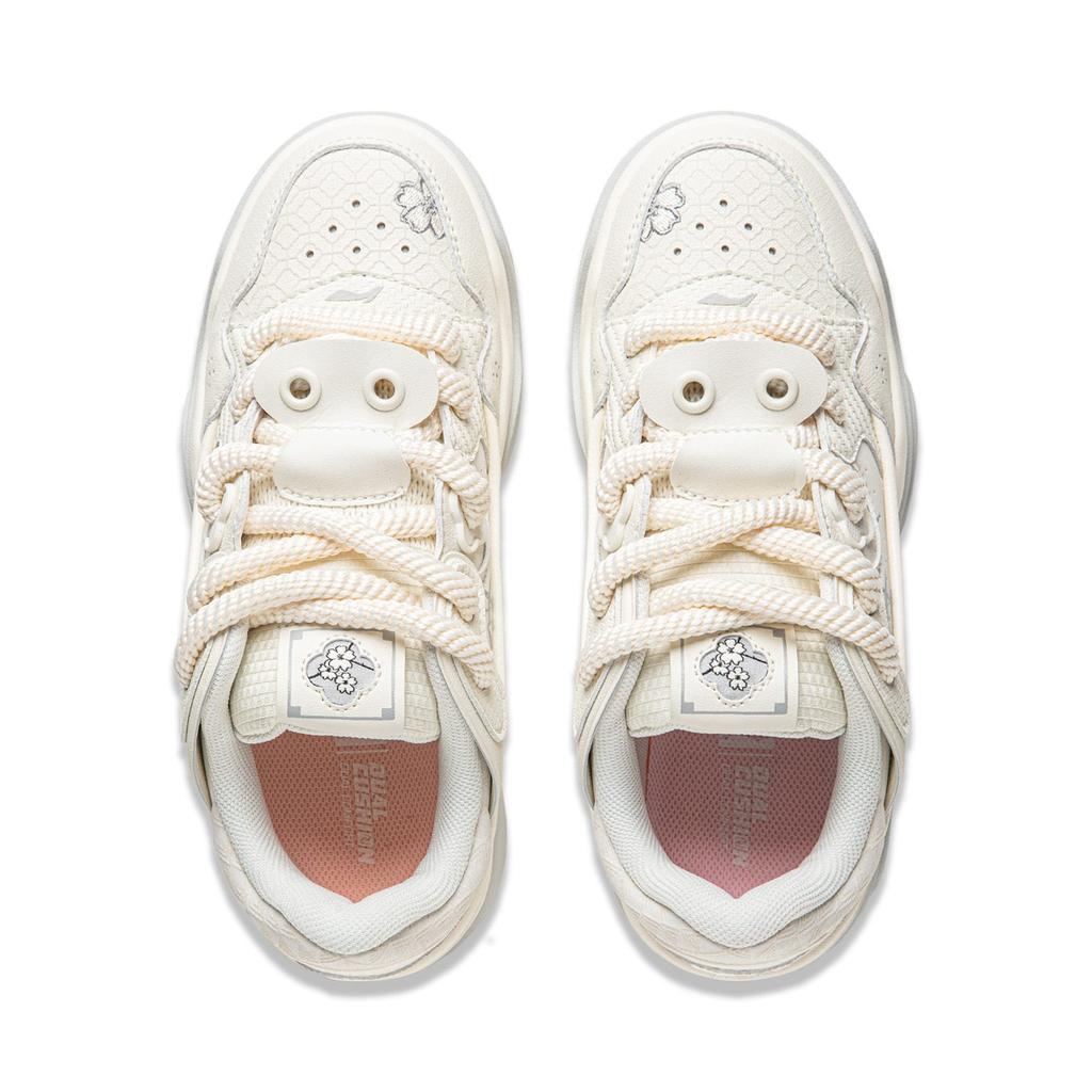Li Ning Niedrige Skateboard-Schuhe Damen Ecru AGCU092-10