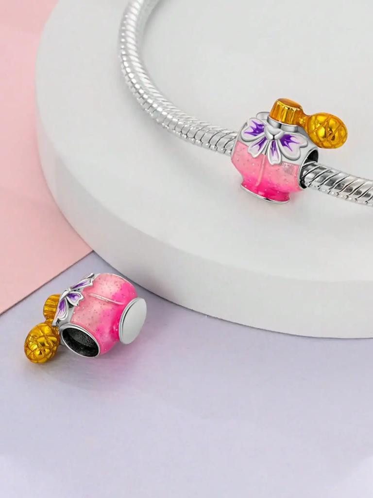 Charm Plata Copper Colors Little Girl Rabbit Bow Bead Charms Pendants For Genuine Bracelets For Women DoItYourself Jewellery Love Gifts