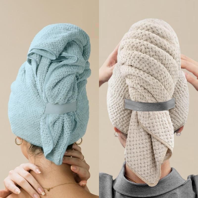 Chu Hui Pink Quick-Dry Super Absorbent Hair Towel for Women with Long Hair