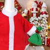 Santa Claus Goose Outfit for 23" Lawn Goose Christmas Costume with Santa Hat Xmas Goose Clothes for Cement or Plastic Goose Garden Decoration