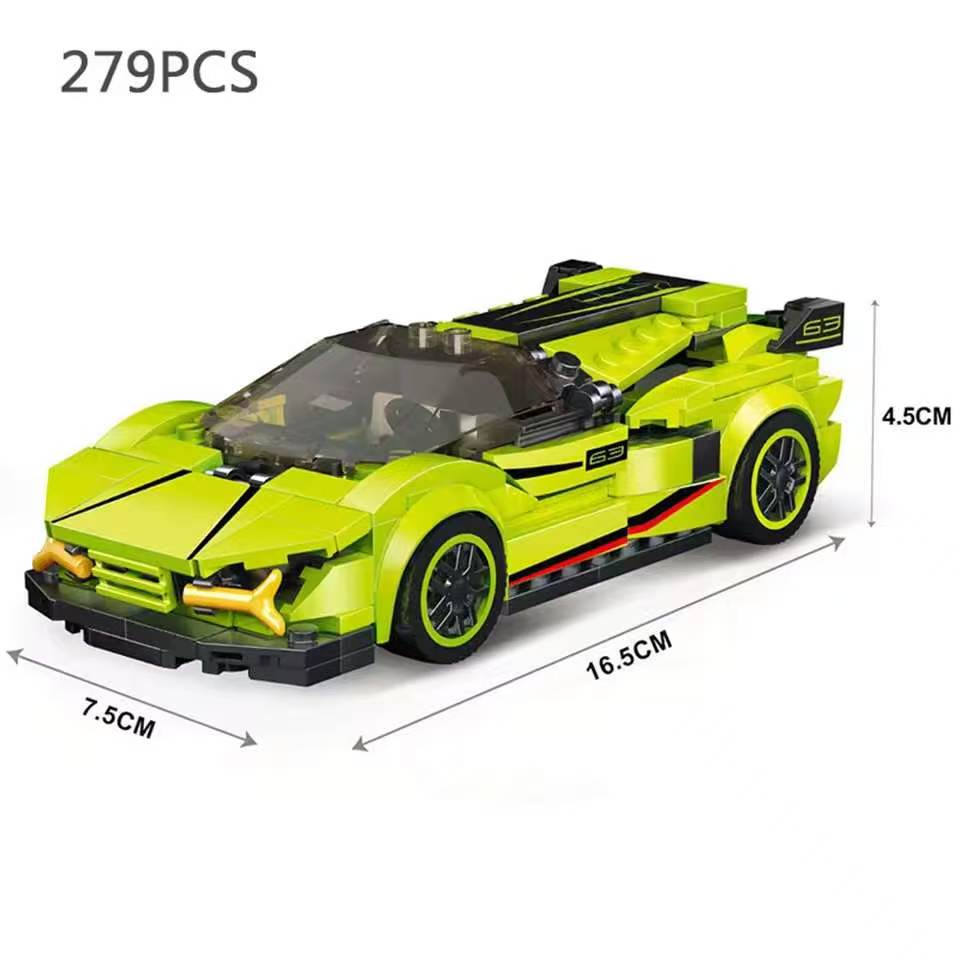 Stadt Technisches Speed Rennwagen MOC Bausteine Sport Rennfahrzeug Modell Pädagogische Montagebausteine Spielzeug für Männer Weihnachten