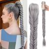 Perruque Queue de Cheval Tressée Cheveux Longs Lisses pour Femmes avec Pince Clip Os de Poisson - Tresse - Volume et Longueur Instantanés Convient pour un Usage Quotidien, Tresses pour Types de Cheveux