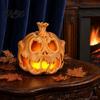 Halloween Table Centerpiece 3D Printed Skull Pumpkin Candle Holder, Hollow Design Ornament Figurine, Multifunctional Ambient Lampshade for Party