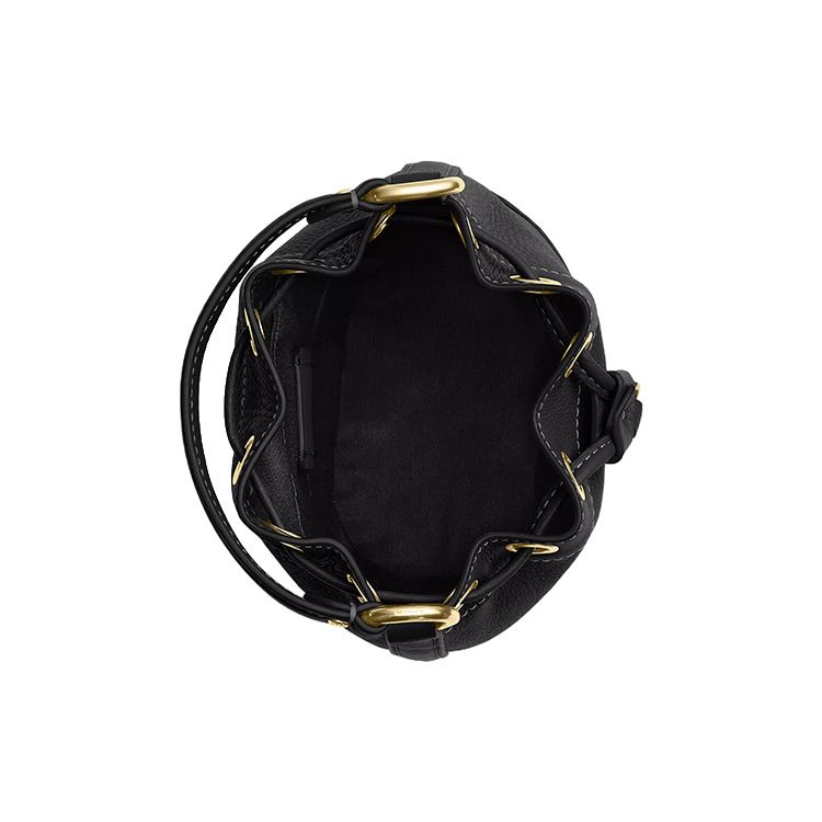 Coach Dempsey 15 Letter Logo Drawstring Bucket Bag Women Bags Black CN683-IMBLK