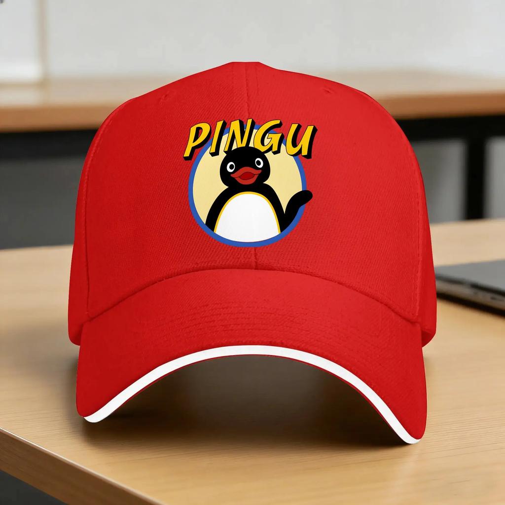 Pingu Cute Penguin Baseball Cap Women Unisex Custom Logo Trucker Hat Summer Fashion Outdoor Sport Sun Visor Baseball Caps