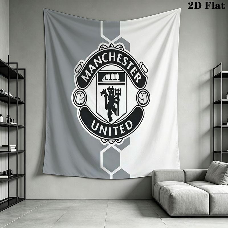 Man Utd M Wall Hanging Printed Fabric Blanket Decorative Tapestries for Bedroom Living Room Home Decor