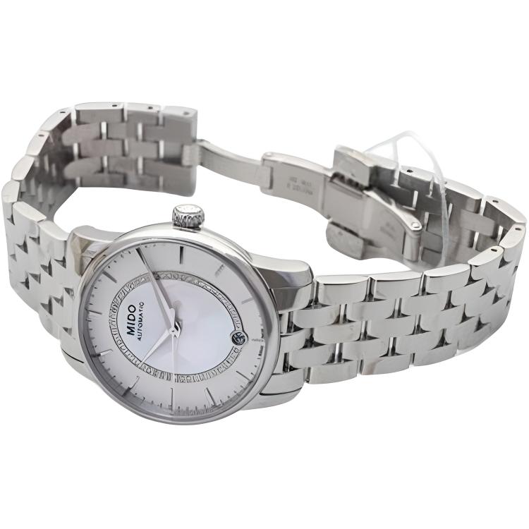 Mido Belem Celli Automatic Mechanical Movement 50m Water Resistant Fashion Versatile Watch 33mm Silver Dial Stainless Steel Case M007.207.11.116.00