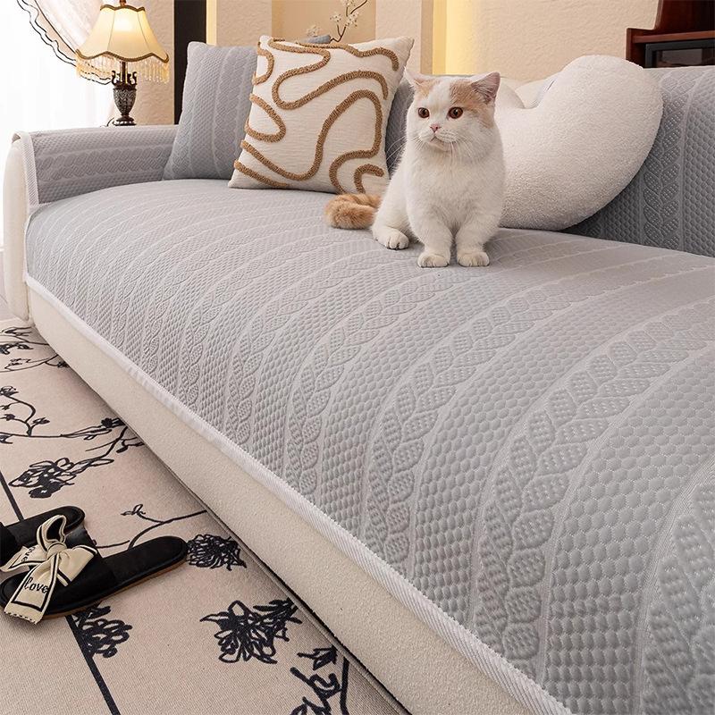 Ice Silk Summer Sofa Cushion  New Modern Simple Non-Slip Cool Summer Sofa Cover Cover Versatile