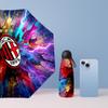 AC Milan Pattern Printed Mini 5 Folds 8 Ribs Compact Umbrella Windproof Waterproof Lightweight Portable Folding