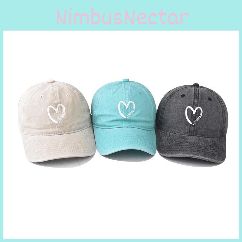 Heart Pattern Shaped Cotton Retro Big Heart Baseball Hat Adjustable Adults Cap