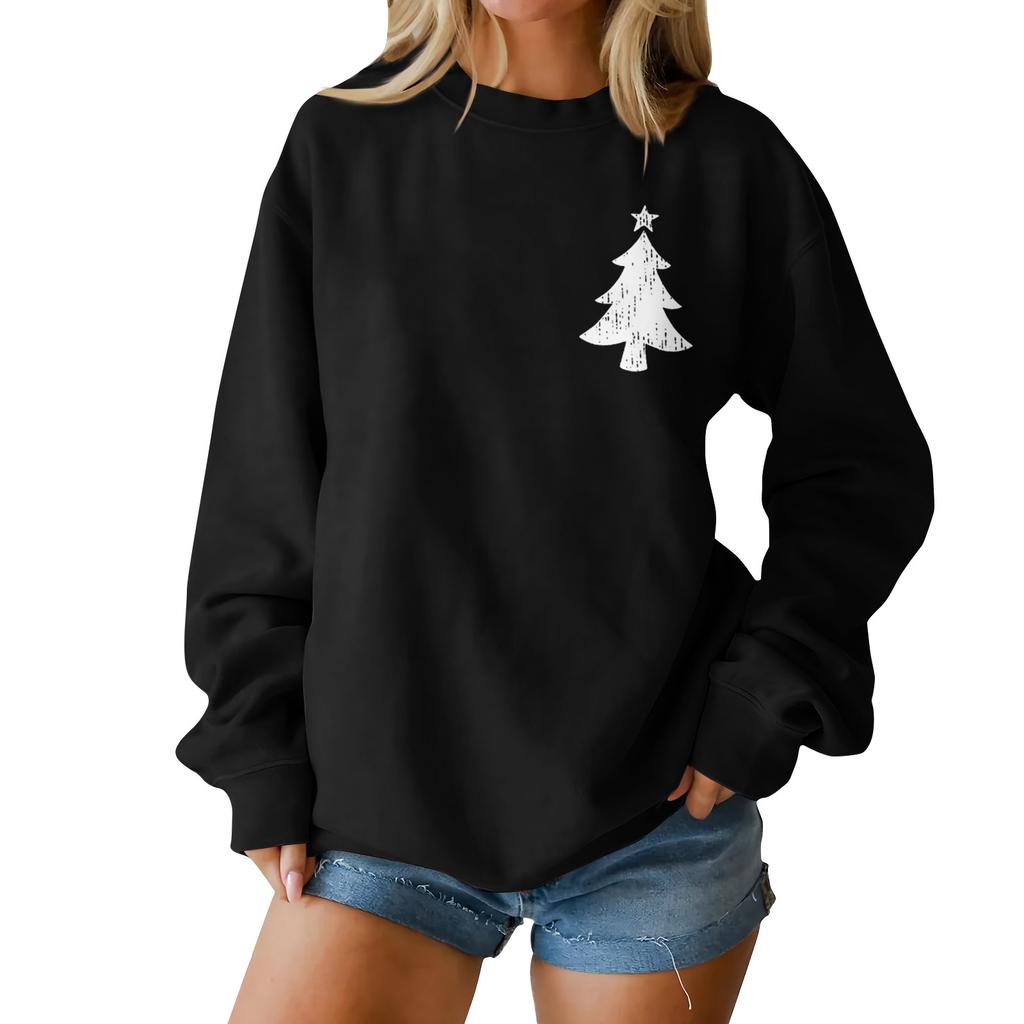 Tricouri și hanorace de Crăciun, Hanorace de damă, Hanorace pulover cu mâneci lungi, Topuri de damă cu mâneci lungi