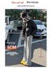 Women's Slimming High-Waist Fleece Lined Micro Flare Yoga Pants with Zipper - Autumn/Winter Trend