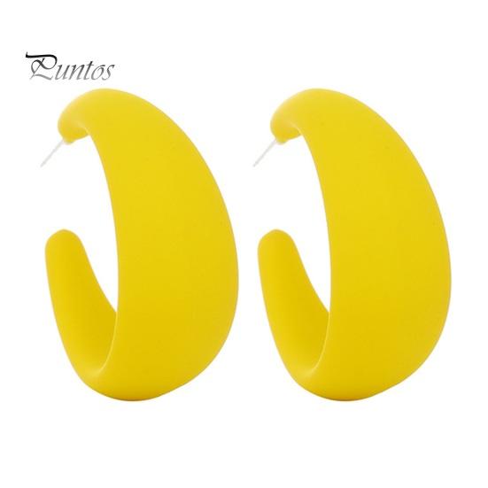 1 adet Damla Küpe Canlı Renk Tahriş Olmayan Hafif Abartılı C-Şekilli Dangle Küpe Delici Takı Aksesuarları