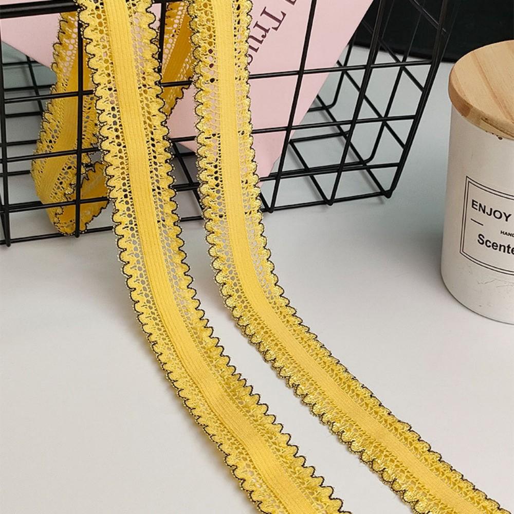 5 Yards Stretch Lace Trim - 2.8cm Woven Ribbon for DIY Hair Bows, Headbands, Craft Decor