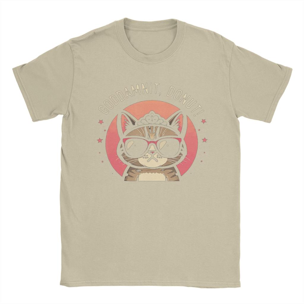 Goddammit Donut Funny Princess Cat Glasses Cotton T Shirt For Mens Summer Awesome T Shirts O Neck Novelty Tees Oversized Tops