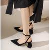 fashion Summer New Pointed Fashion One Line Buckle Style Shallow Mouth Sandals Women's Comfortable Banquet Shoes Pumps Mujer Zapatos