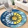 1pc Sun Moon Office Round Area Rug,  Mat Suitable For Office, Under Office Chairs Bedroom Living Room Home Decor, Room Deco