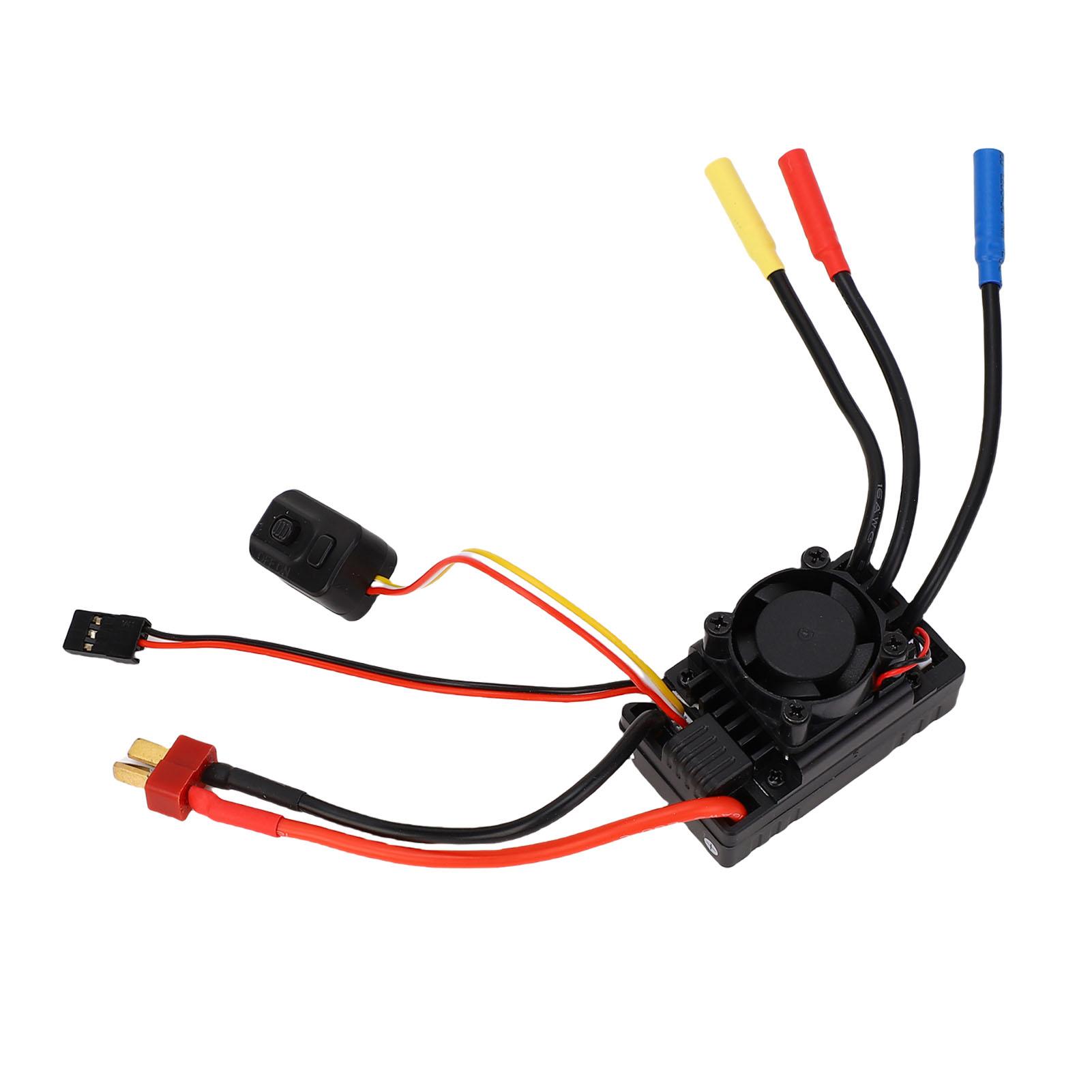 

60A RC Автомобільний ESC з Охолоджувальним Вентилятором Безколекторний Сенсорний Електронний Регулятор Швидкості для 110 Масштабу Короткий