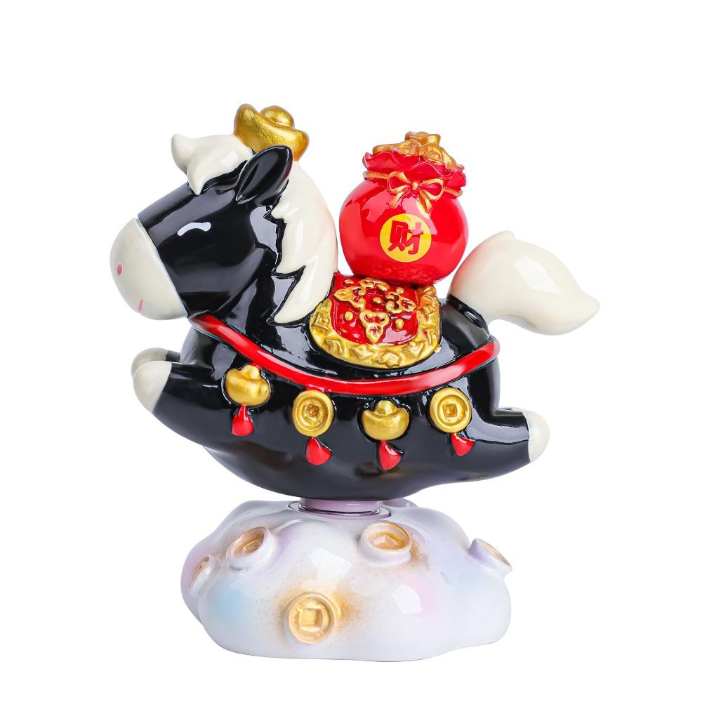 Vivid Design Rotatable Pony Figurine Resin Horse Statue Zodiac Horse Figurines Art Collectible