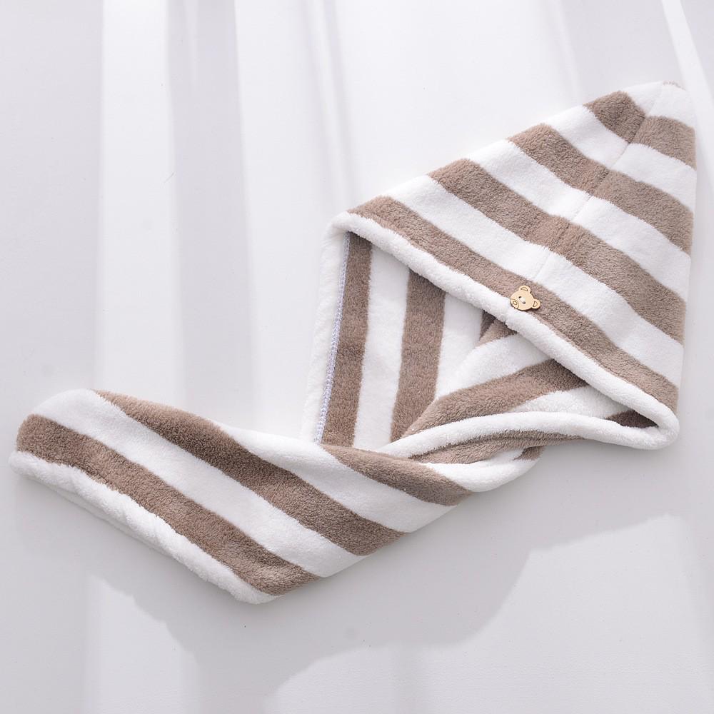 Soft Absorbent Coral Fleece Hair Towel & Cute Shower Cap Headband