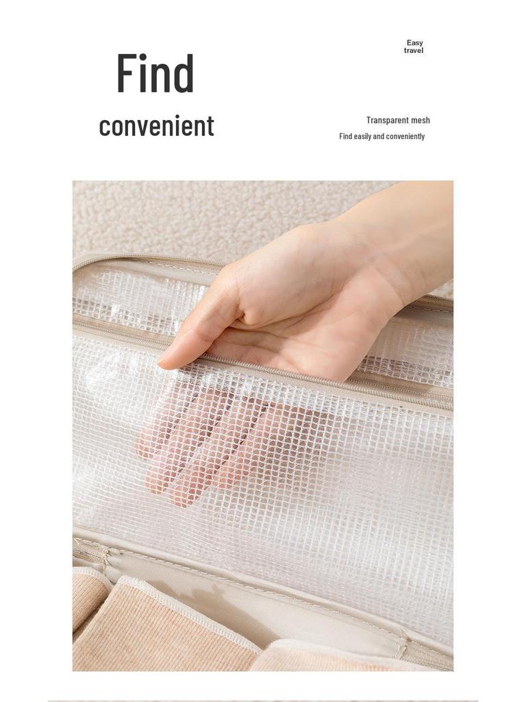 Portable Multifunctional Travel Underwear Organizer - Separate Compartments for Bras and Underpants