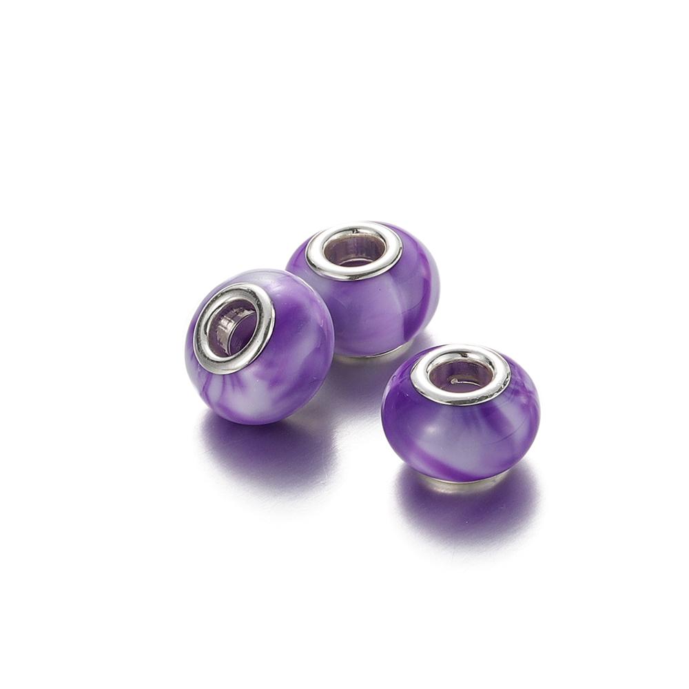 5Pcs 9-14mm Big Hole Halo Dyein Round Plastic Acrylic ABS Lmitation Pearl Beads Charm Loose Counter Jewelry Findings Making