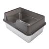 Stainless Steel Litter Pan Splash Proof Large Open Top High Side Litter Pan with Scoop Large Black