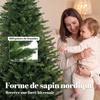 Artificial Christmas Tree 180 cm, Christmas Tree with 889 Realistic Articulated Branch Tips, Wooden Stand, Green