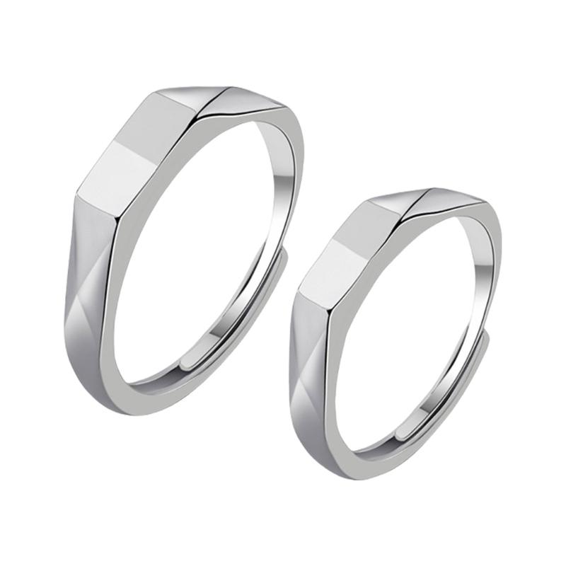 Adjustable Sterling Silver Couple Rings Light Shaped Secret Projection Rings Fashionable Finger Rings for Men and Women