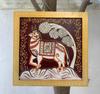 Painted Wooden Cow Wall Hanging: Indian Handicraft Decor
