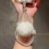 Bow Round Ball Plush Phone Chain With Keychain Attachment For Ladies Fashion Accessory