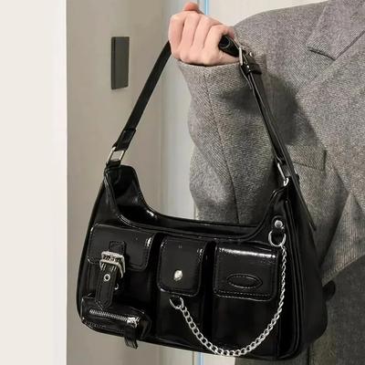 Luxury Designer Brand Handbags Fashion Trend New Design Chains Underarm Crossbody Shoulder Bags Harajuku PU Individuality Ladies Armpit Bags
