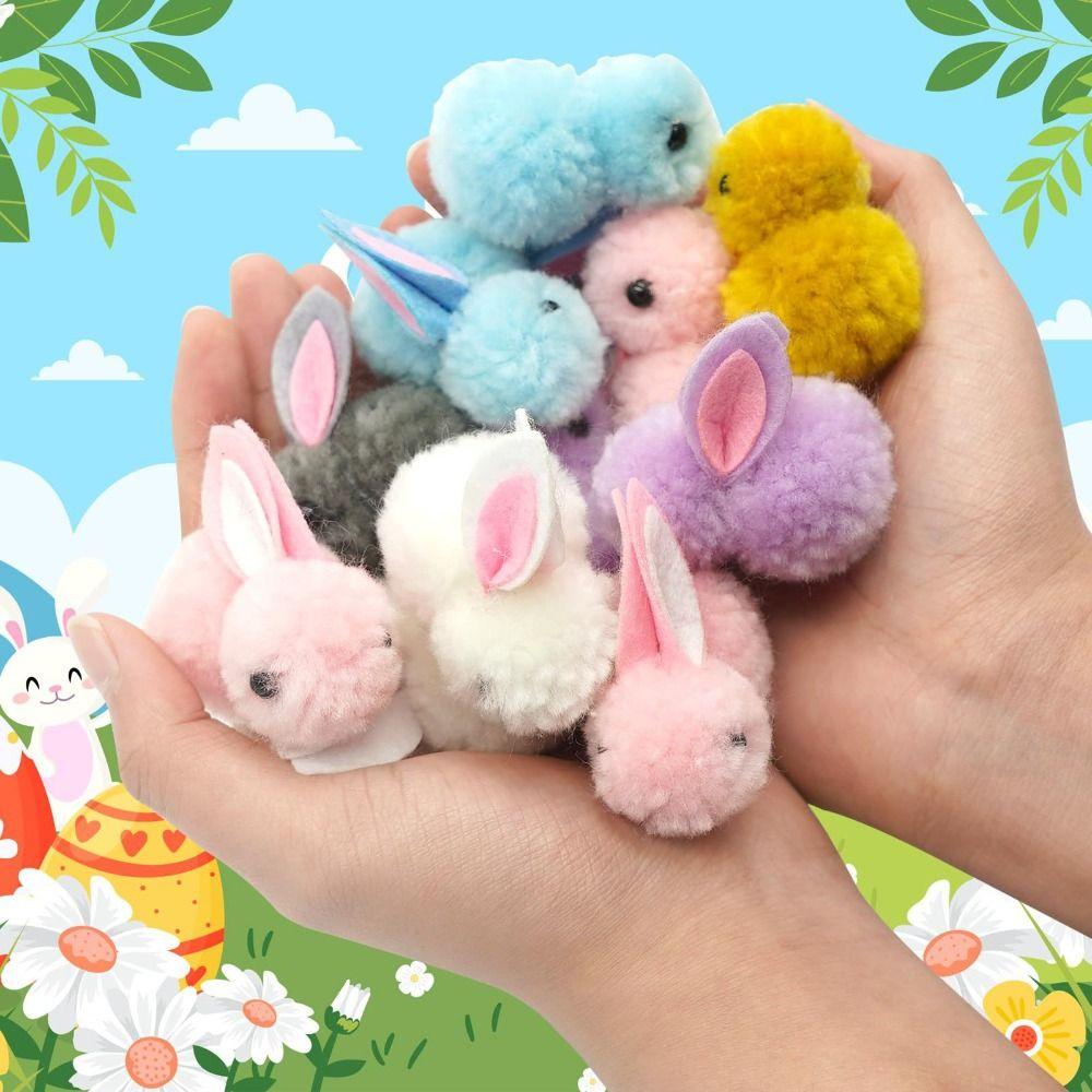 24/48Pcs Plastic Easter Egg with Rabbit Figure Creative Fashion Easter Basket Filler Egg Cartoon Hunt Games Supplies
